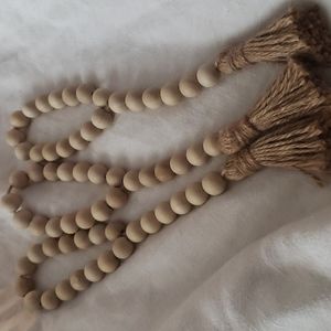 3 small wood bead garlands